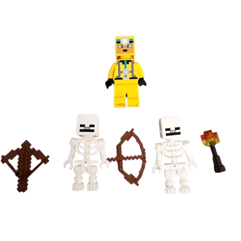 3 Piece Lego Minecraft The Skeleton Dungeon Mini Figures Toys + Accessories